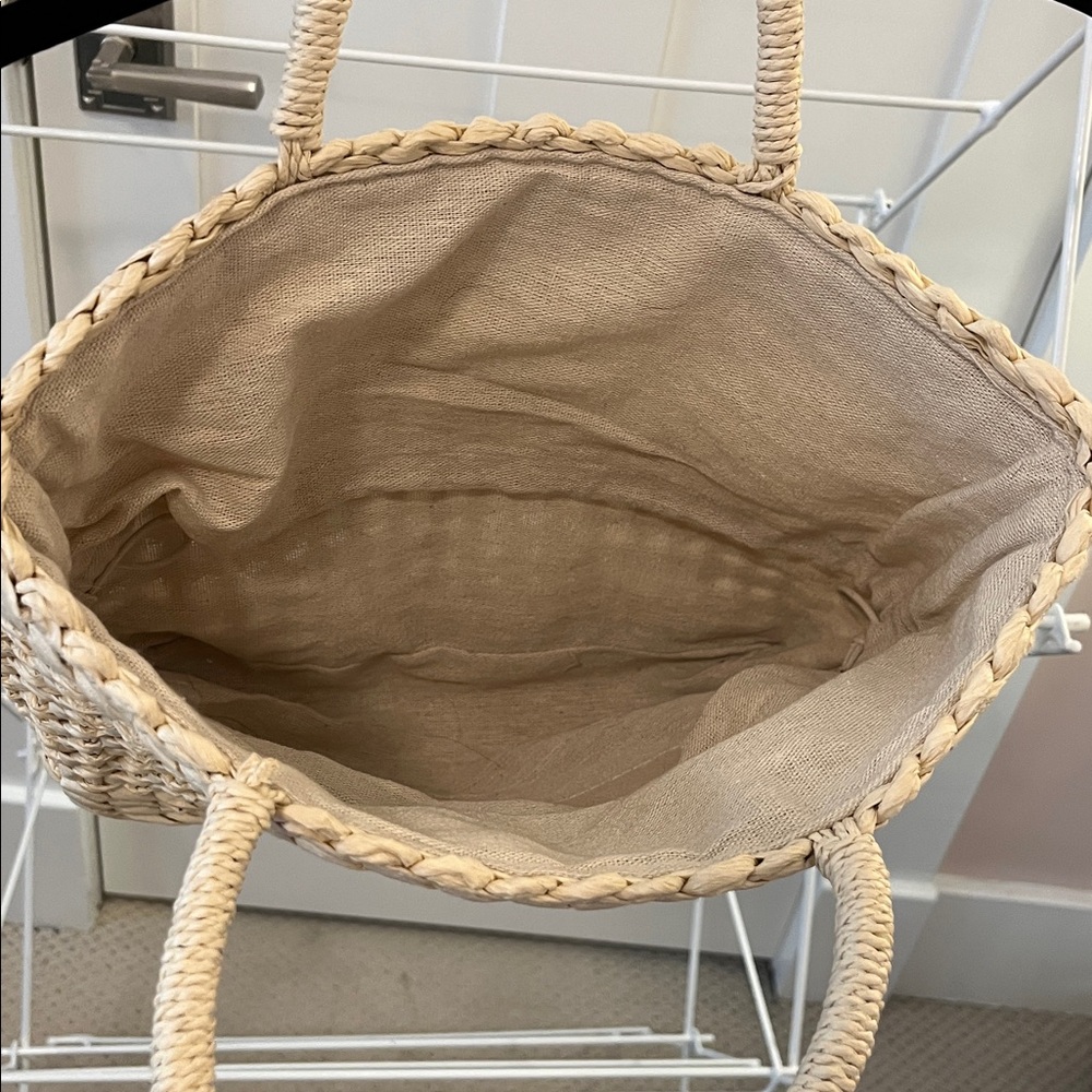 Woven Straw Tote Bag in Natural - Picture 5 of 6